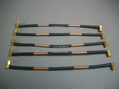 Lot of 5 Thermax M17/60-RG142 9'' SMA RA° to SMA RA° Coax Cable DC to 12.4GHz 50Ω