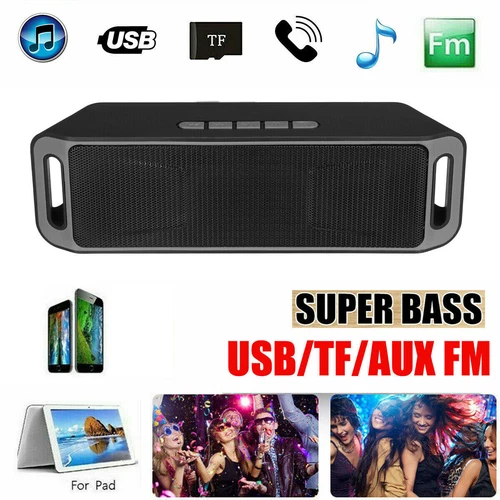 Portable Bluetooth LOUD Wireless Speaker Outdoor Stereo Bass USB/TF/FM Radio