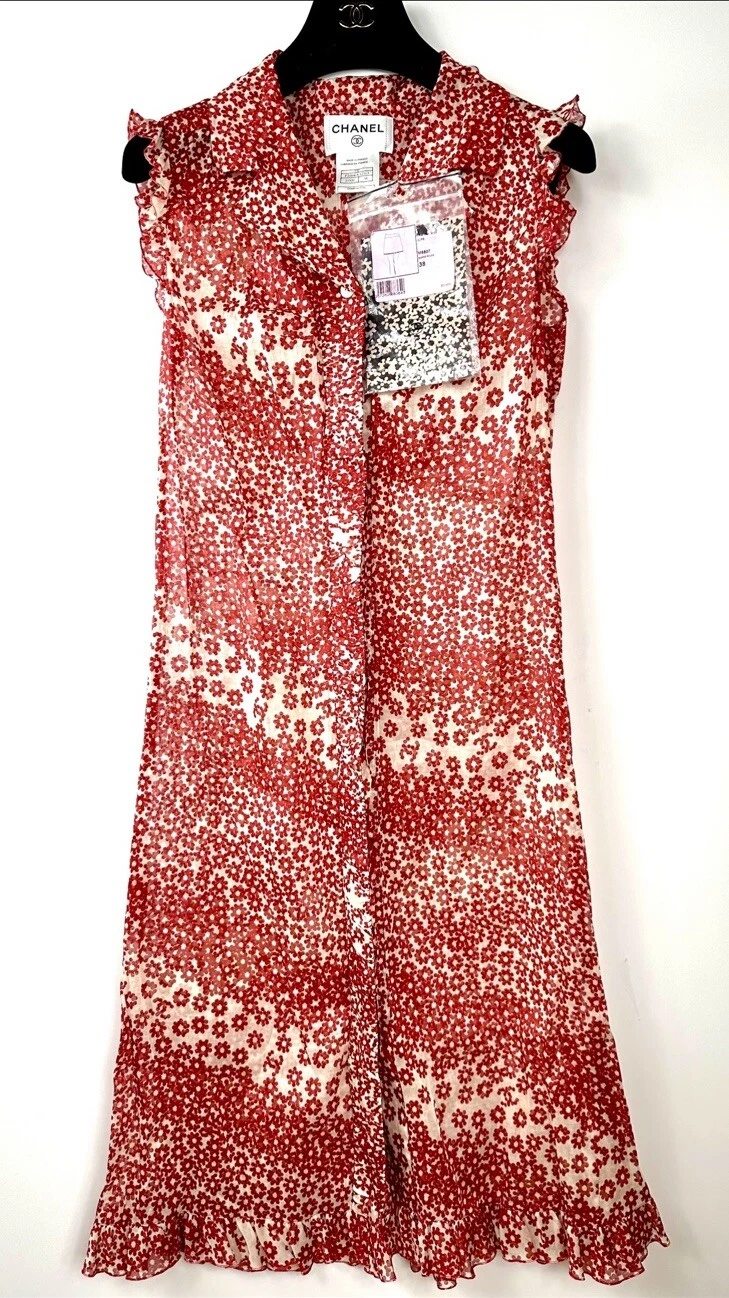 Giacca lunga copricostume rossa nuova Chanel vintage 2003 2023 34 36 38 2 4 6 top M S