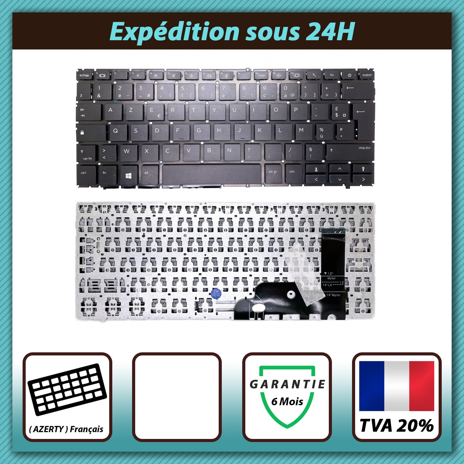 Clavier français Azerty pour HP EliteBook 1040 G9 et G10 original noir