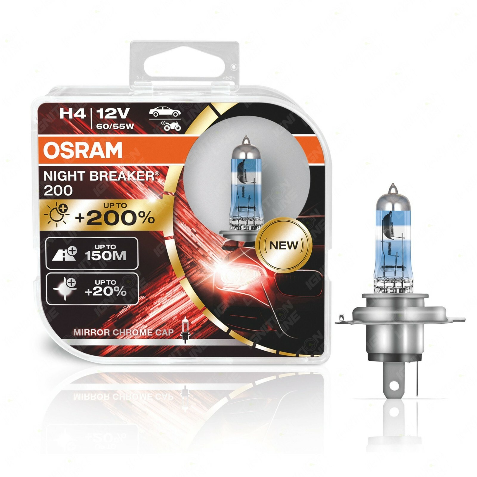 2x H4 OSRAM NIGHT BREAKER 200 BULBS FOR CITROËN BERLINGO Box 1.6 HDi 90 04.08- - Image 6