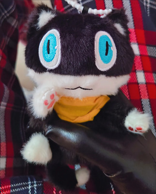 10cm Persona 5 Morgana Mona Plush Doll Black Cat Toy Keychain Plushie Pendant