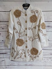 Indigo Moon Jacket - Embroidered Sequin Details - Bohemian - Size Small