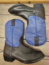 Kids Leather Blue Cowboy/Cowgirl Boots Size 2 Express Rider