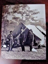 RARE  STILL DAVID PRESIDENT LINCLON VISITS MILITARY CAMP