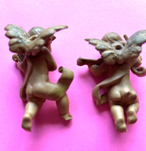 2 Precious Vintage Cherub Angelic Musical 2.5” Ornaments - Picture 10 of 11