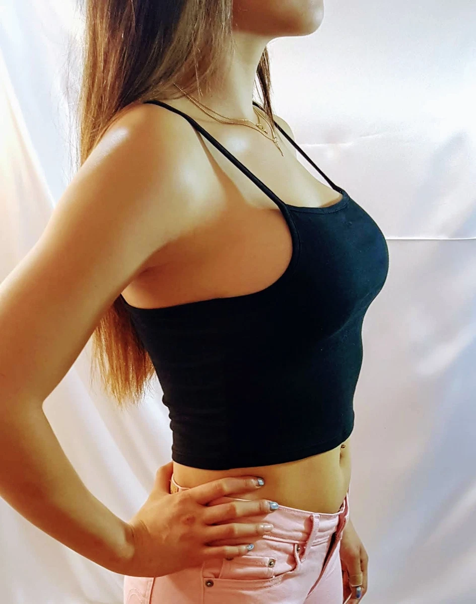 Set of 3 or single- Black Tank Top Workout Crop Top Cotton Spandex