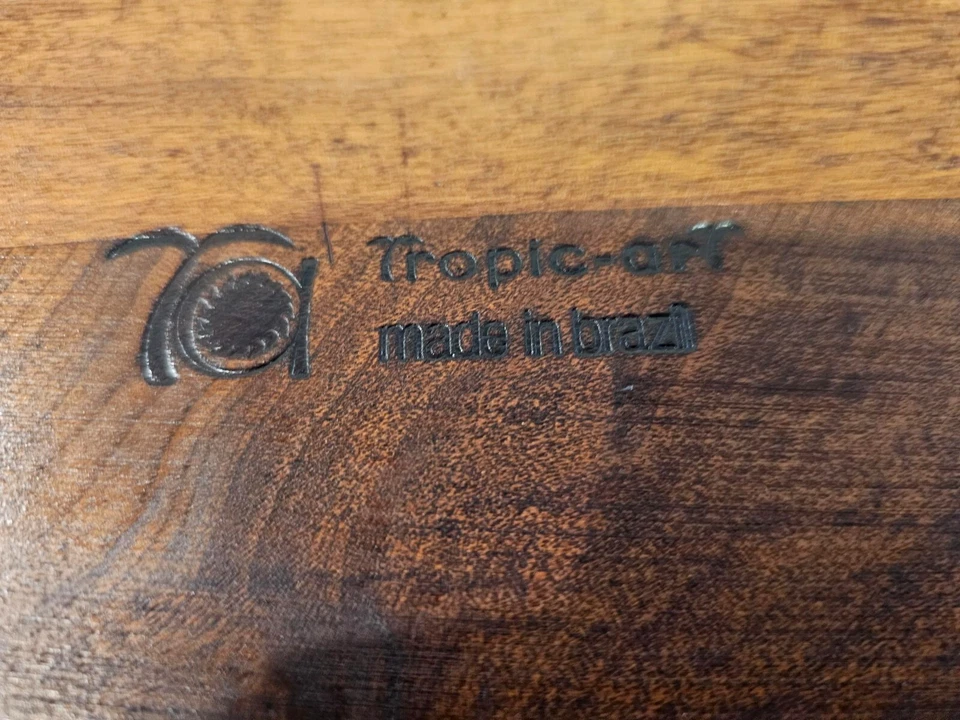 Jean Gillon Arte Tropic Hecho en Brasil Madera Jacaranda Cuenco Grande 15" Redondo MCM Foto 2 de 4