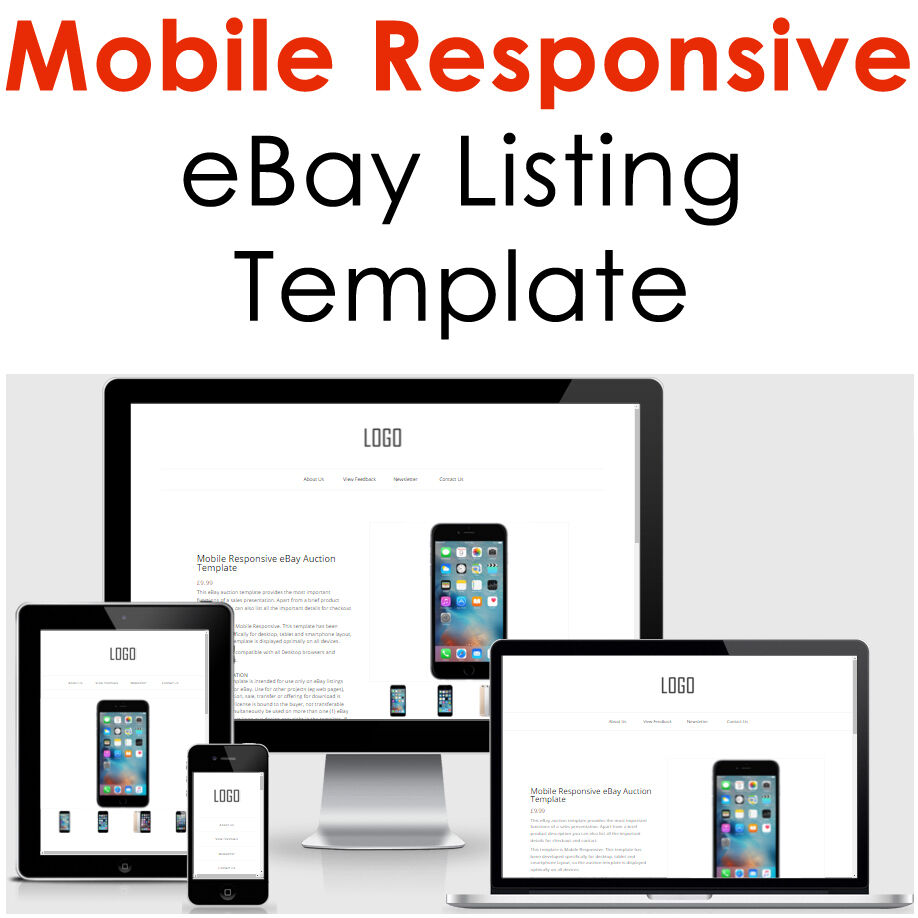 Mobile Responsive eBay Listing Template Auction Gallery Html Professional Design