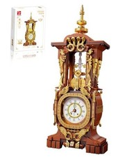 Vintage Clock Building Block Set, Stem Toy with Real Clock Function and