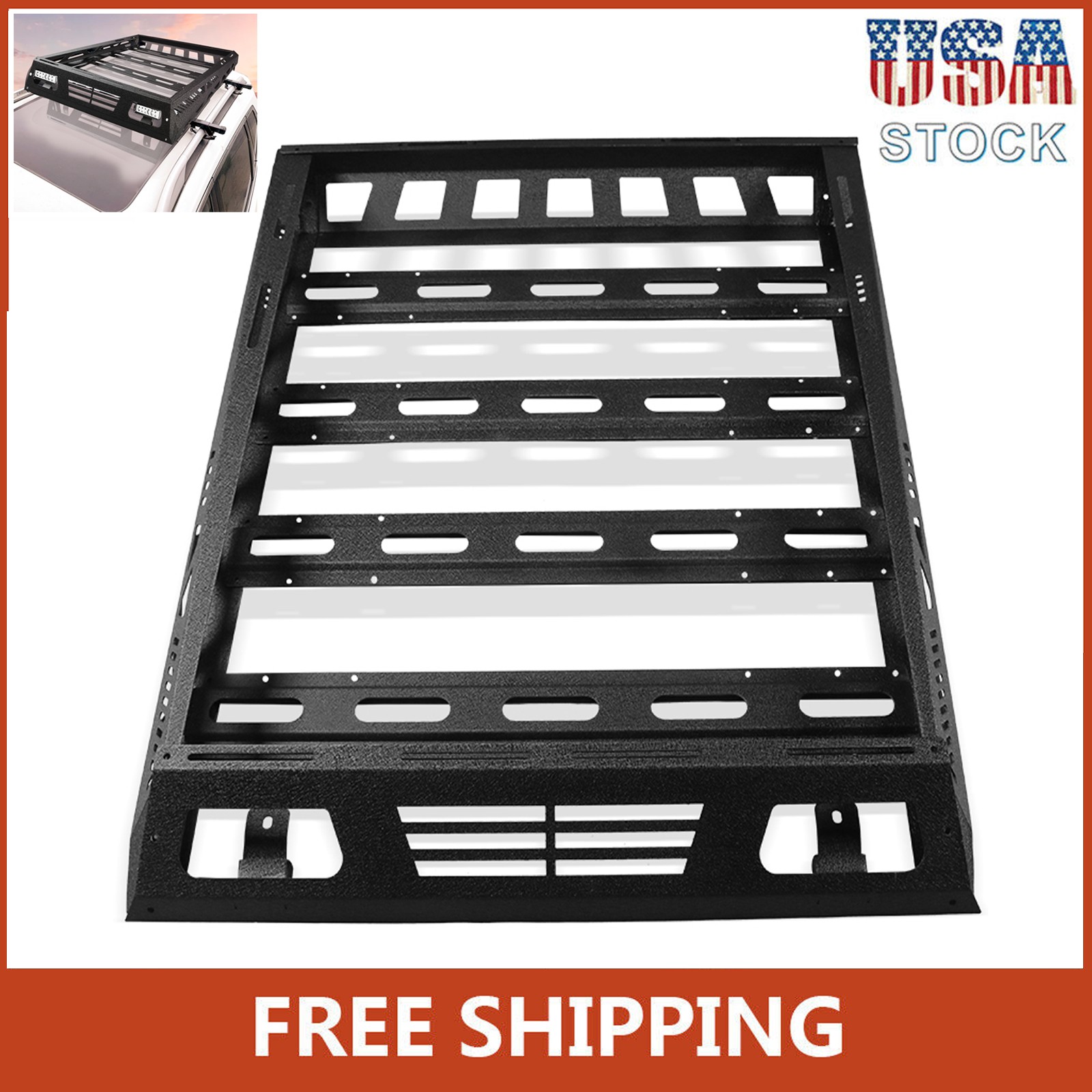 57x43'' Universal Roof Rack Heavy Duty Steel Cargo Top Luggage Carrier Basket