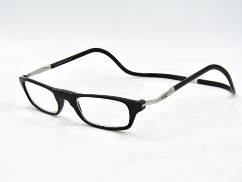 +3.00 CliC XL Reading Glasses Readers, Front Magnetic Connectors, Black  #565