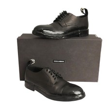 DOLCE & GABBANA - Black Leather & Rubber Brogues, Size-9.5