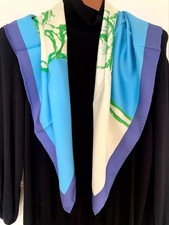 35"x35"painting Horses Print Pure Mulberry Twill Silk 18momme Scarf 88x88cm4-123