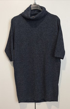 EVERLY Womens Ribbed 3/4 Sleeves High Neck Mini Sweater Dress Size Small