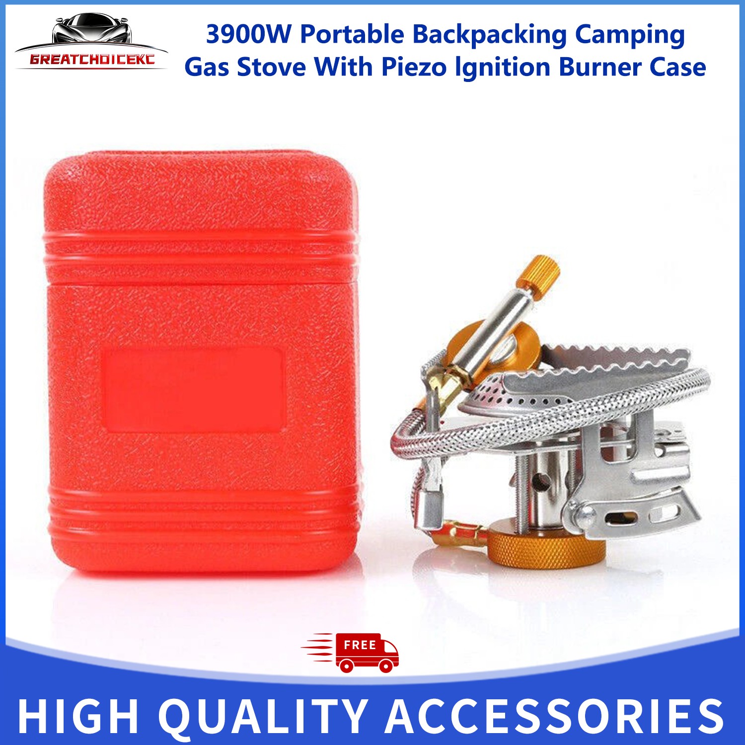 3900W Portable Backpacking Camping Gas Stove with Piezo Igni