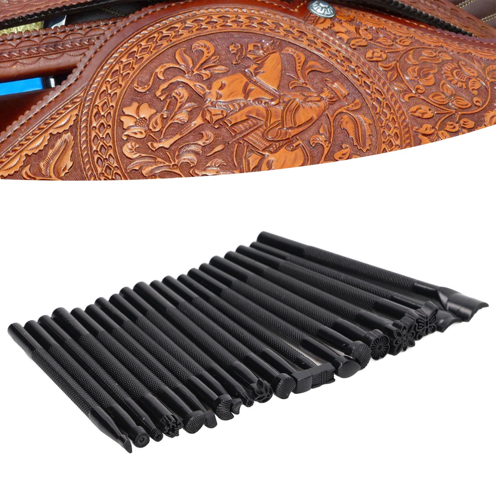 20Pcs Leather Stamping Tools Various Patterns Wear Resistant Leather Stamp Punch