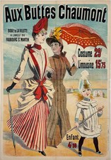 Aux Buttes Chaumont Poster By Cheret Original 1887 French Dept Store Ad On Linen