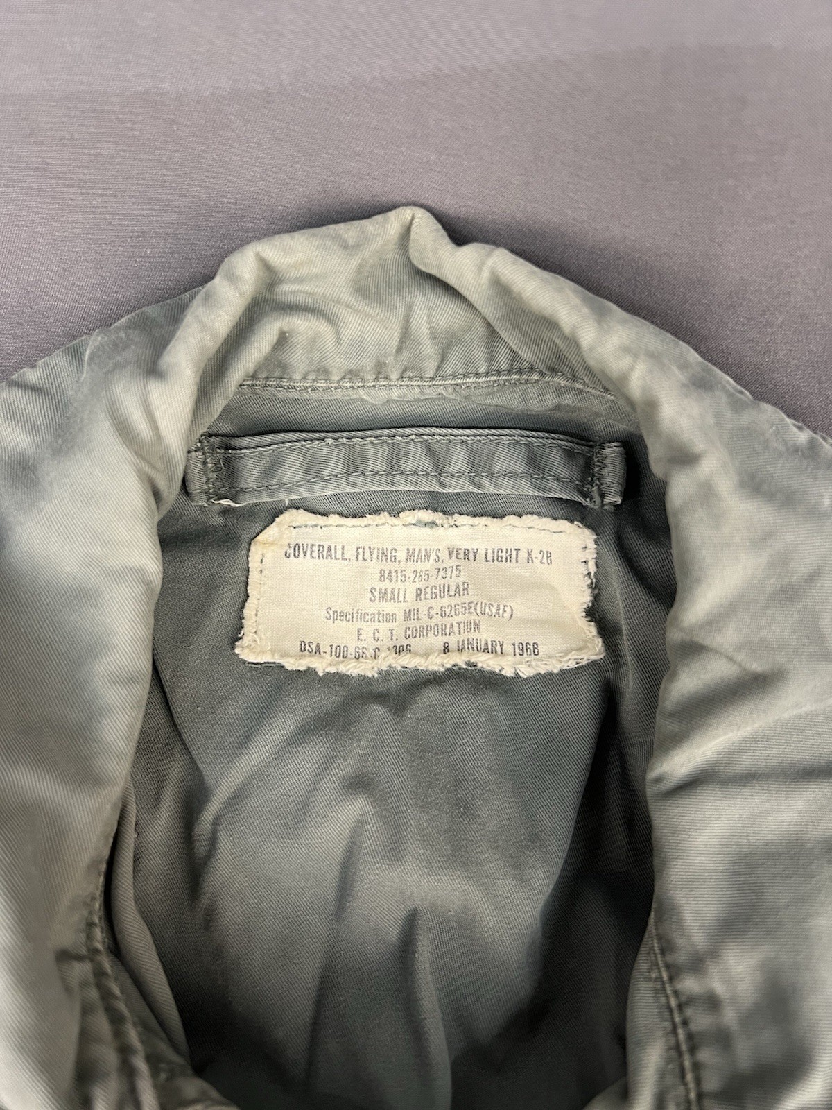 Vintage 1968 USAF Very Light K-2B Coverall Flying Suit Mens Flight Size Small (2