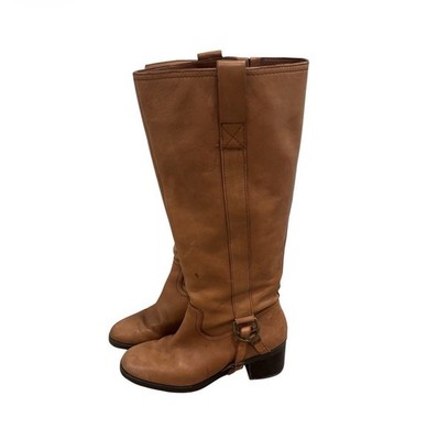 Lauren Ralph Lauren Tan Brown Leather Knee High Equestrian  Boots RLL Logo 7