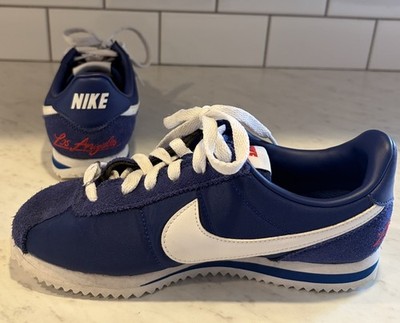 2019 GS Nike Cortez Basic LOS ANGELES Royal Blue Suede 4 Youth Dodgers 