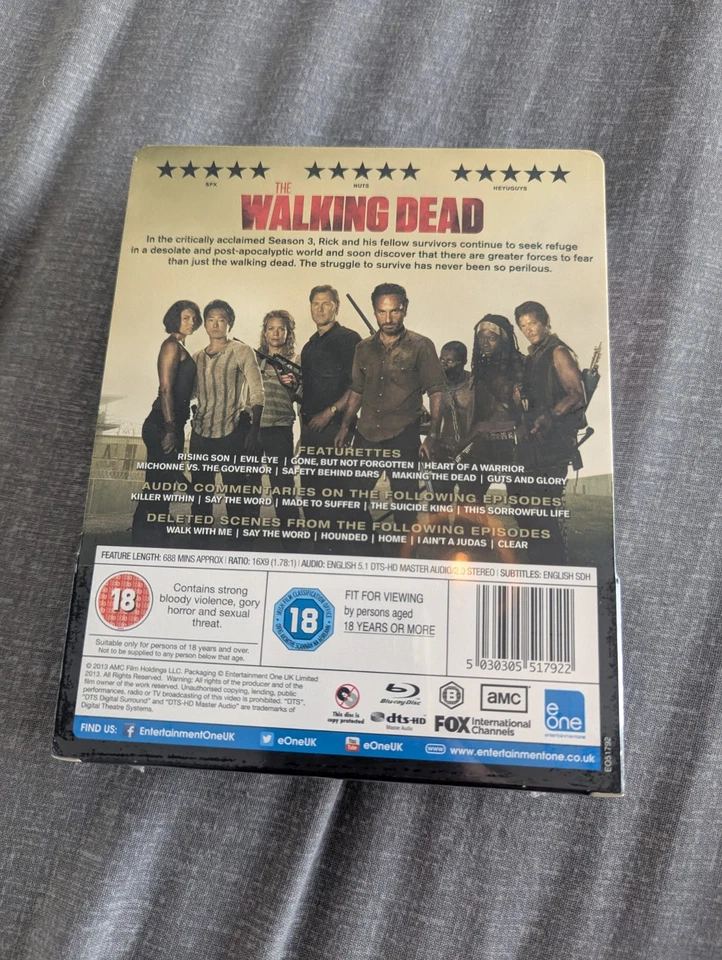 The Walking Dead Season 3 Limited Edition Steelbook Blu-ray Brand New and Sealed - Image 2 of 2