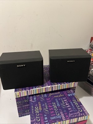 Pair Sony SS-U31 Surround Sound Bookshelf Speakers Black Wired - Tested & Works