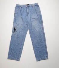 Vintage 90s Y2K Streetwear Mens 36x32 Faded Baggy Wide Leg Skateboard Jeans Blue