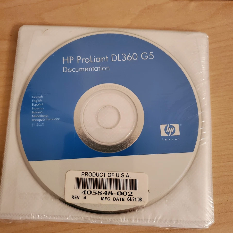 New Sealed HP ProLiant DL360 G5 Documentation CD 405848-002 - Image 2 of 3