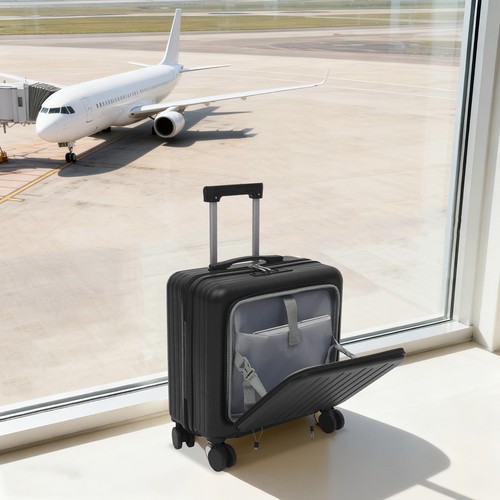 18" Boarding Suitcase Travel Underseat Carry On Luggage with… at eBay