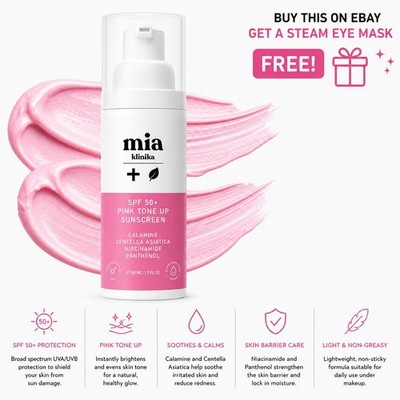 LSF 50+ Pink Tone-Up Face Sunscreen - Color Correcting & Brightening Cream 50 ml