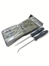 Snap On Tools 2pc Black Hard Handle Mini Pick Set w/Pouch ASA204A Made in USA