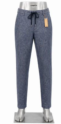 ALBERTO Chino Jump 3037 Slim Fit W32 L32 Linen Mix New Collection RRP 119,-