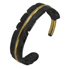 S925 Silver-Plated Feather Cuff Bracelet Men Women Adjustable Retro Jewelry Gift