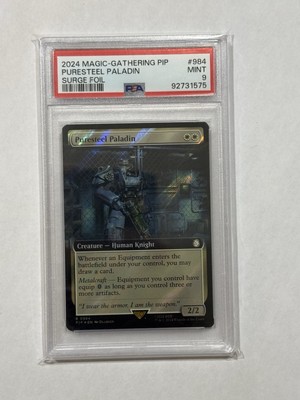 PSA 9 MTG Puresteel Paladin (Extended Art) (Surge Foil) Universes Beyond Fallout
