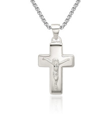 925 Sterling Silver Jesus Crucifix Cross Necklace
