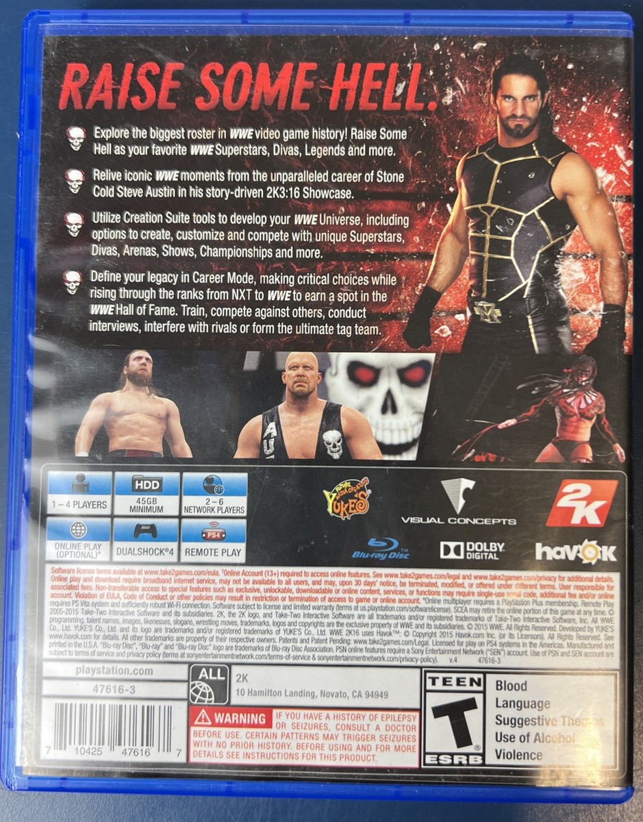 WWE 2K16 PS4 PlayStation 4, Complete 710425476167| eBay