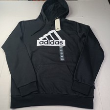 Adidas Men's Essentials Fleece Big Logo Pullover Hoodie Size M Medium Black