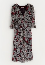 Mango MNG Women's Floral Midi Dress With 3/4 Sleeves Size 6