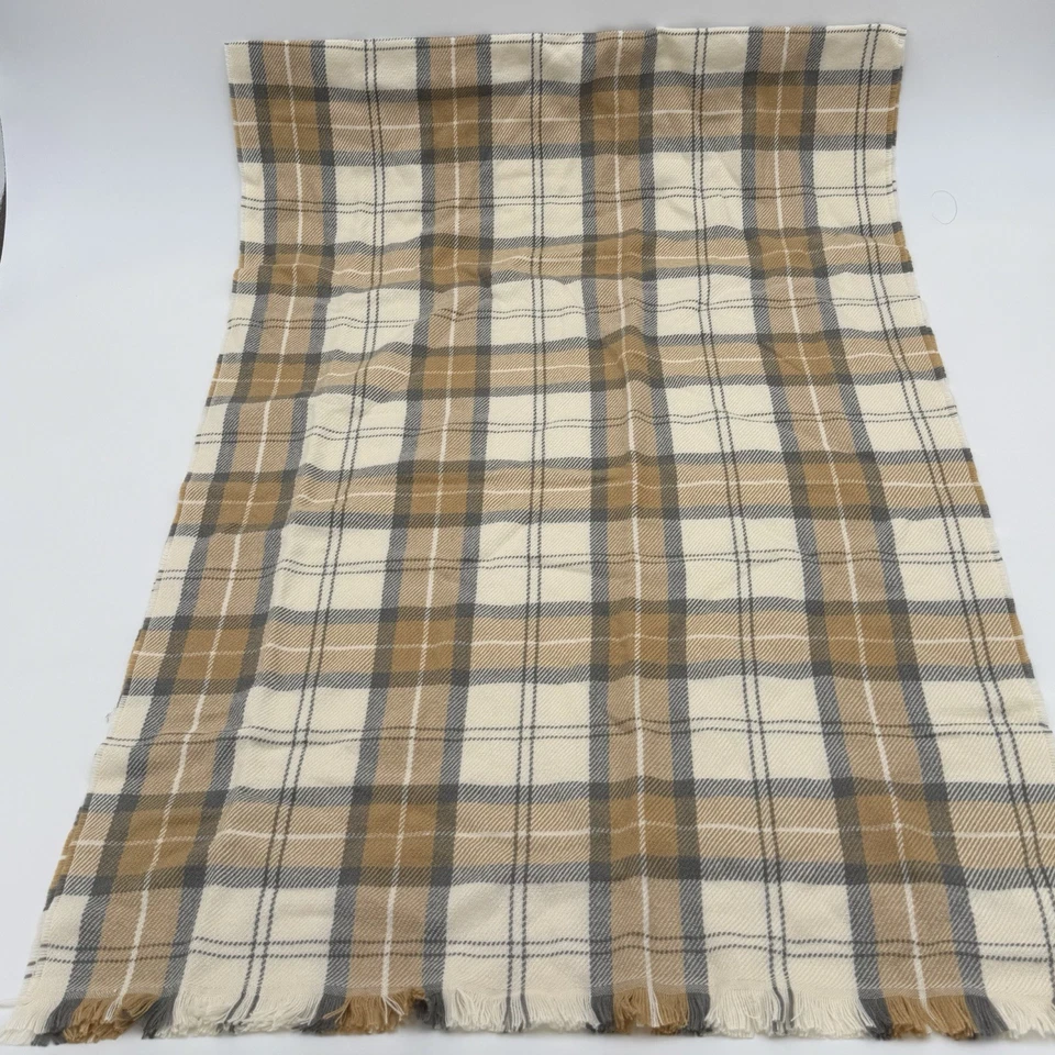 Комплект из 2 GAP уютный клетку шарфы акриловая бахрома зимний шарф - зеленый и бежевый - Изображение 4 из 4