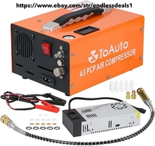 TOAUTO A5 4500Psi 30Mpa PCP Air Compressor,12V DC/110V AC PCP Airgun Compress...