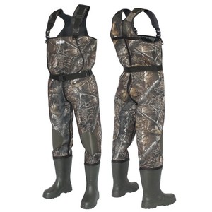 Wathose Neopren 5mm Herren Anglerhose Teichhose Watthose mit Stiefel Gr 41-47