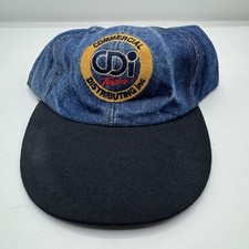 Vintage Commercial Distributing Inc CDI Denim Hat Mystik Made in USA Cap Vtg