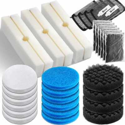 17 Pcs Filter Media Replacement Set Compatible with Fluval Fx4 Fx5 Fx6, Includin
