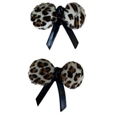 Mink Vintage Animal Print Fur Shoe Clip Charms Set of 2