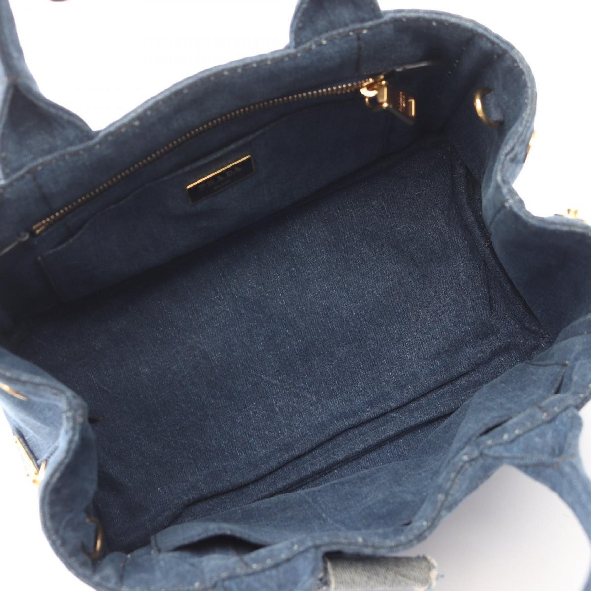 Prada Canapa  PRADA Denim Tote Bag Denim Canvas Used Ladies from japan thumbnail 3