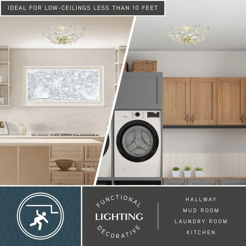 Vaxcel Lighting C0023 Jardin 4 Light 19"W Flush Mount Indoor - Off White - Picture 11 of 12