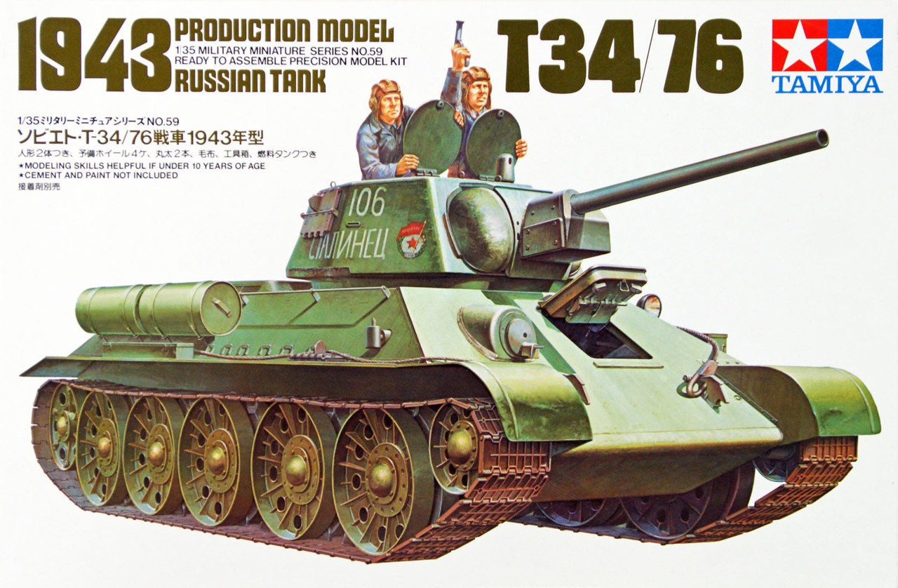 TAMIYA 35059 1:35 Russian T34/76 1943 Tank Kit