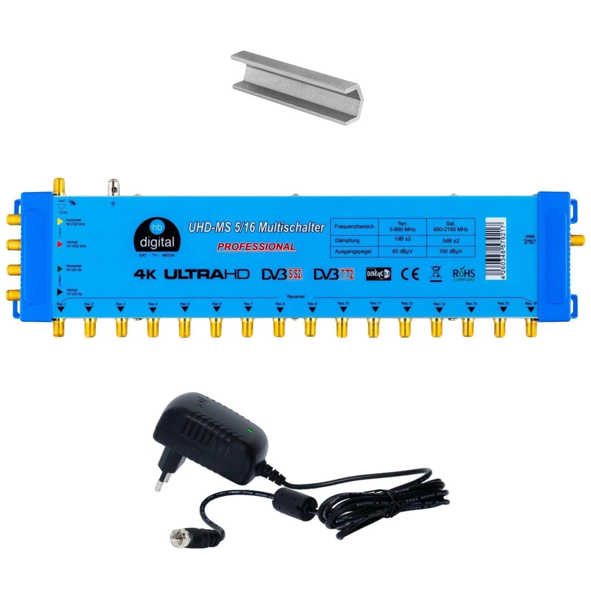 Interruptor múltiple 5/16 516 para Full HDTV 3D 4K Digital SAT instalación 16 participantes