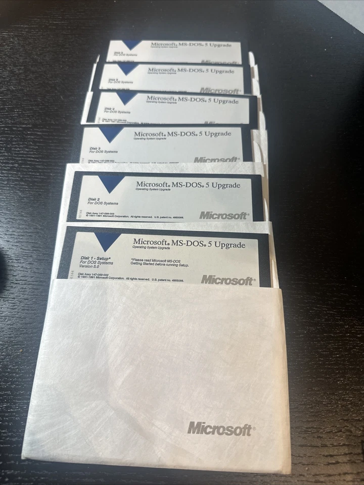 Vintage Microsoft MS-DOS 5 Upgrade 5,25" Disketten 6 Disks Betriebssystem